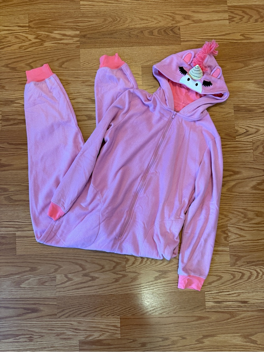 Target Nick & Nora Pink Plush Hooded Unicorn Onesie